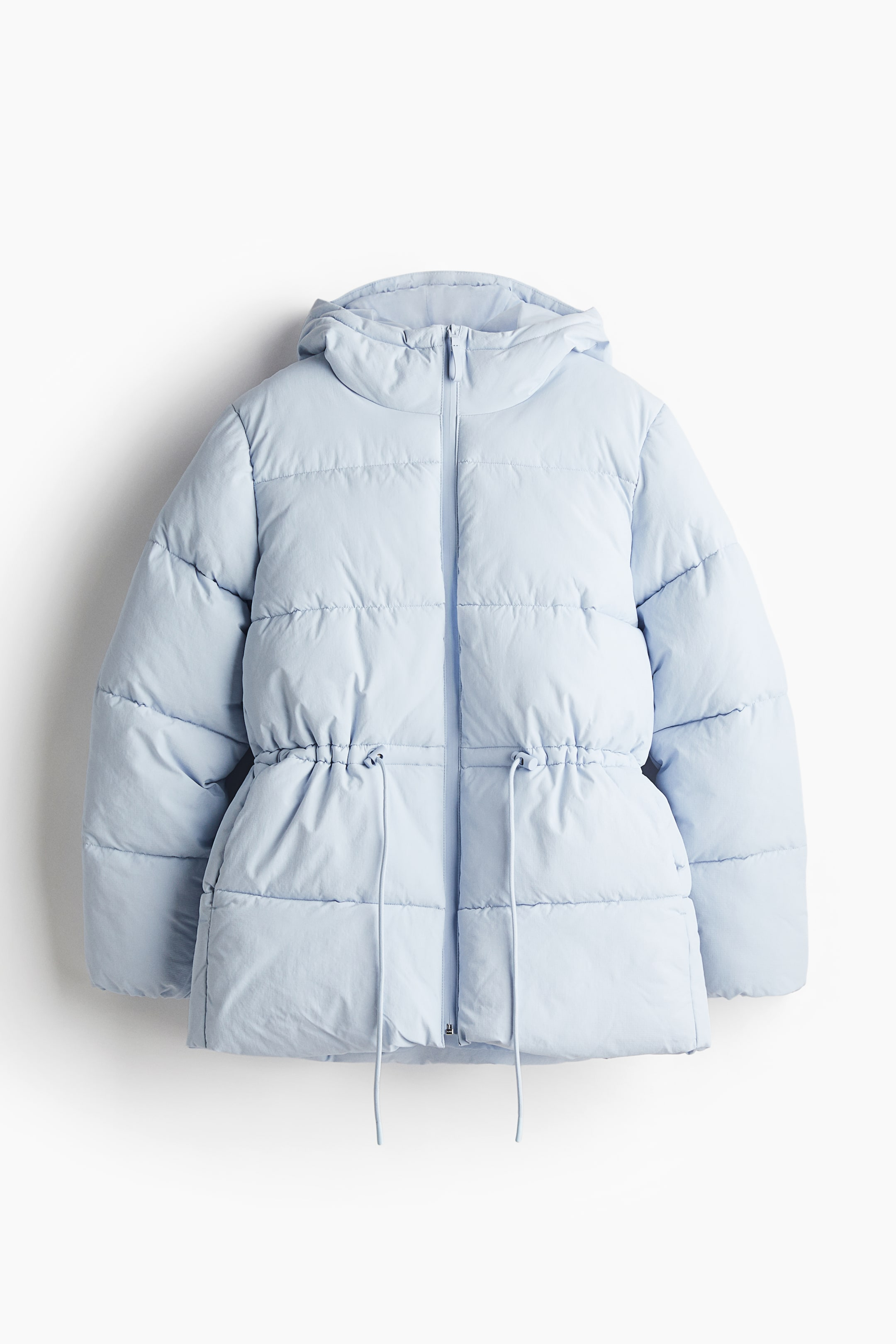 pale blue long puffer jacket H&M