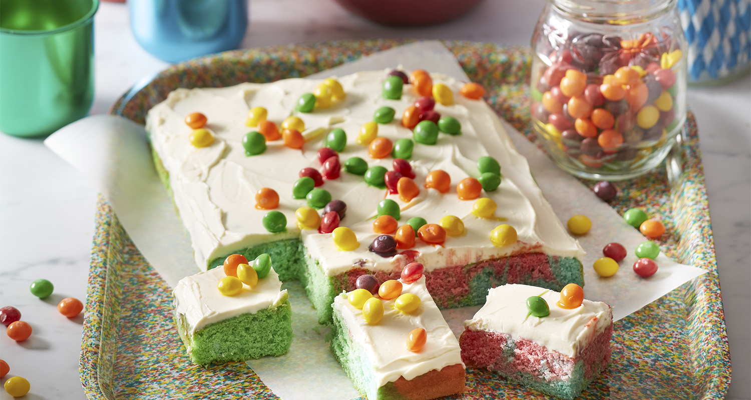 Rainbow skittle cake Recipe | that's life!