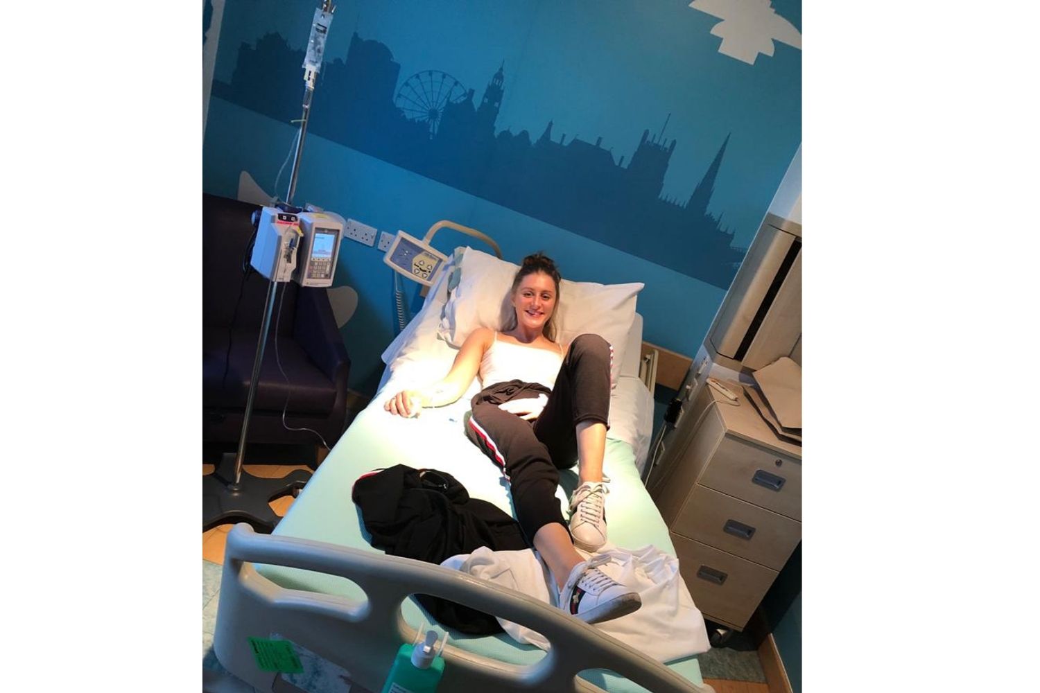 Grace on her last chemo session